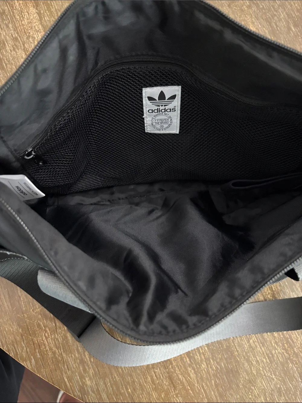 adidas Black Messenger Bag with Gray Straps